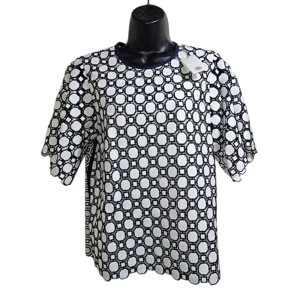 NWT Tory Burch Gloria Geometric Top 4 Small - Picture 1 of 7
